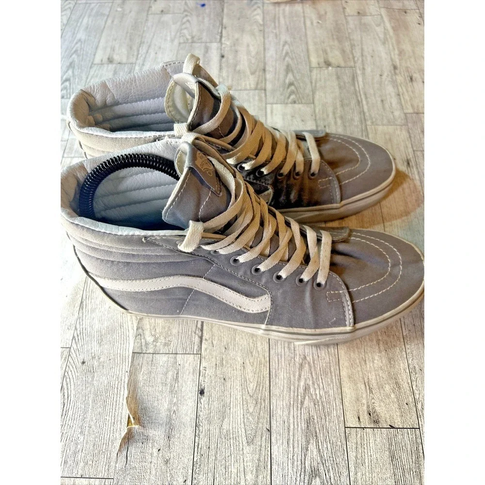 Vans Off The Wall‎ Gray High-Top Sneakers  Skate Shoes  Mens 8.0 Women's 9.5